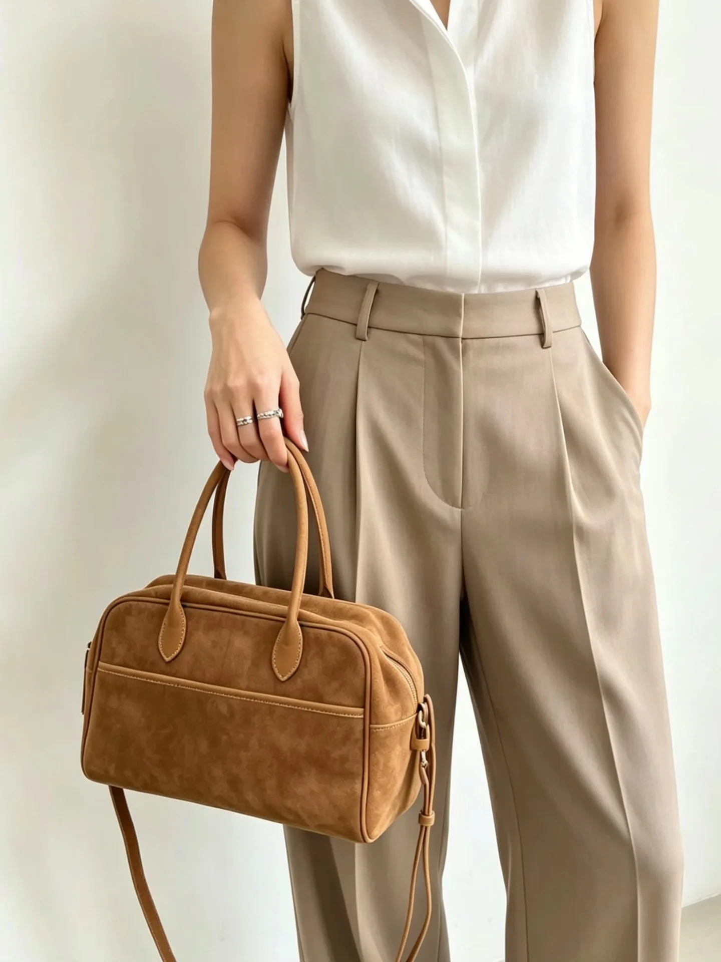 FIRMRANCH Vintage Matte Cowhide Minimalist Square Design Women's Handbag Crossbody Bag Genuine Leather