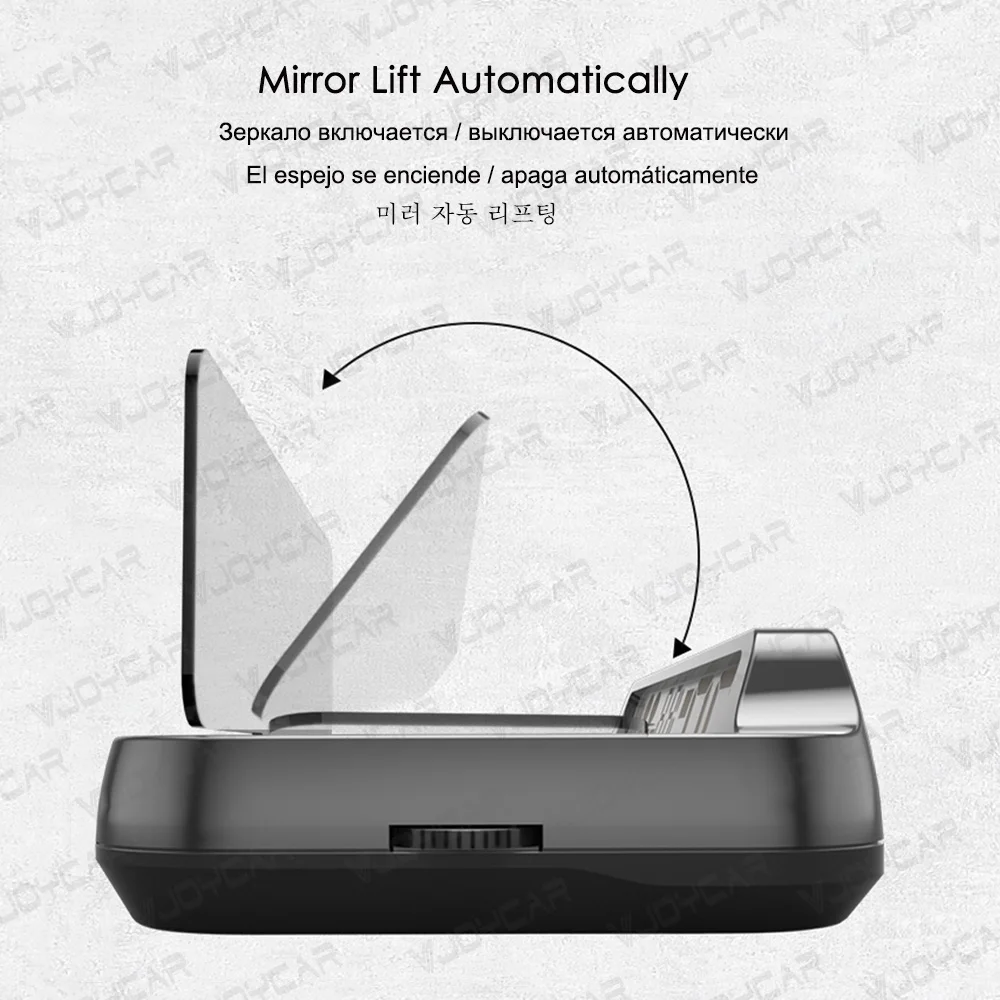 Vjoycar 2023 Newest Auto-Lift Mirror Unique GPS HUD Large & Clear Speed Projector KM/H MPH Clock Car Accessories for All Cars - Image 2