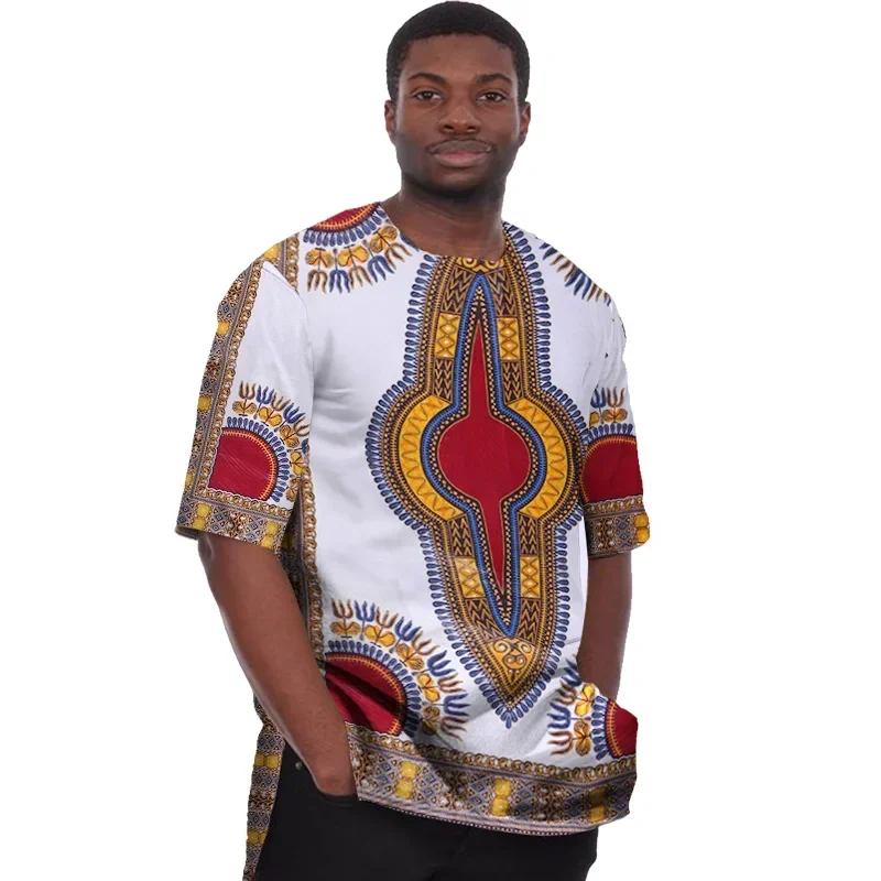 

African Print Clothing Dashiki for Men t Shirts Mens Half Sleeve Mens Shirts Brand Clothing Plus Size 6XL African Clothes WYN08