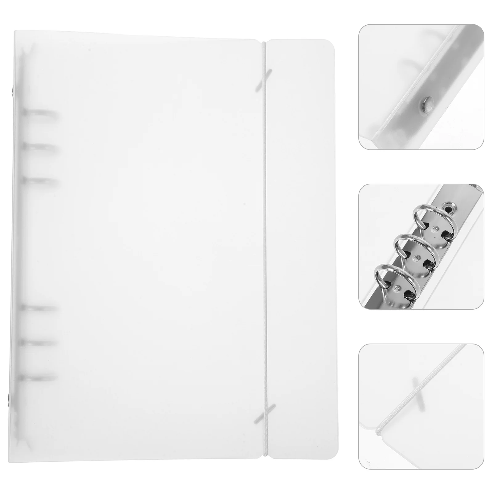2pcs A5 Binder Clear Plastic Document Organizer Folder For Office School Use 6 Ring Binders Notebook Shell File Holder Portable