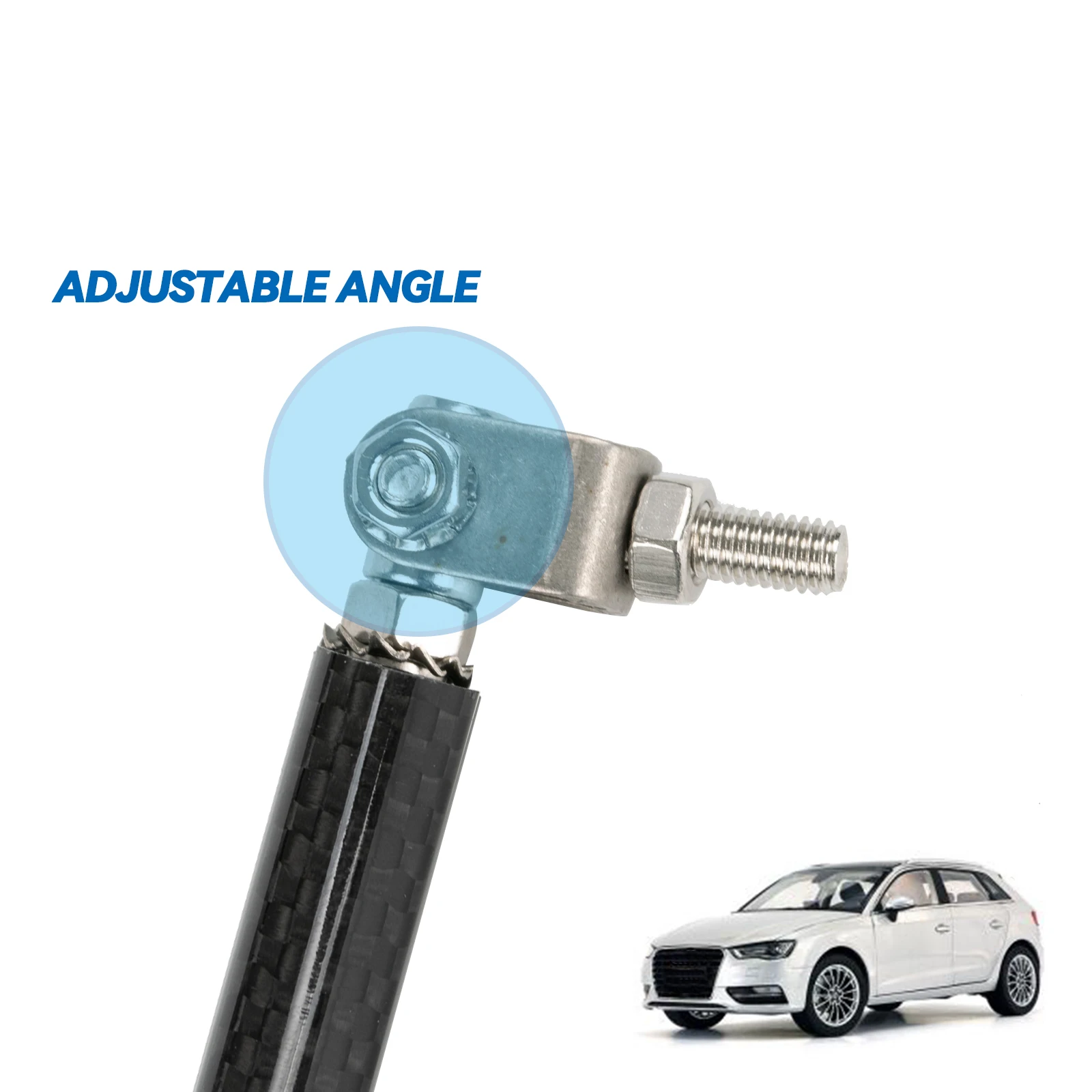 2PCS 20cm Carbon Fiber Adjustable 8''-13'' Bumper Lip Splitter Strut Rod Tie Support Bar Universal Car Accessories