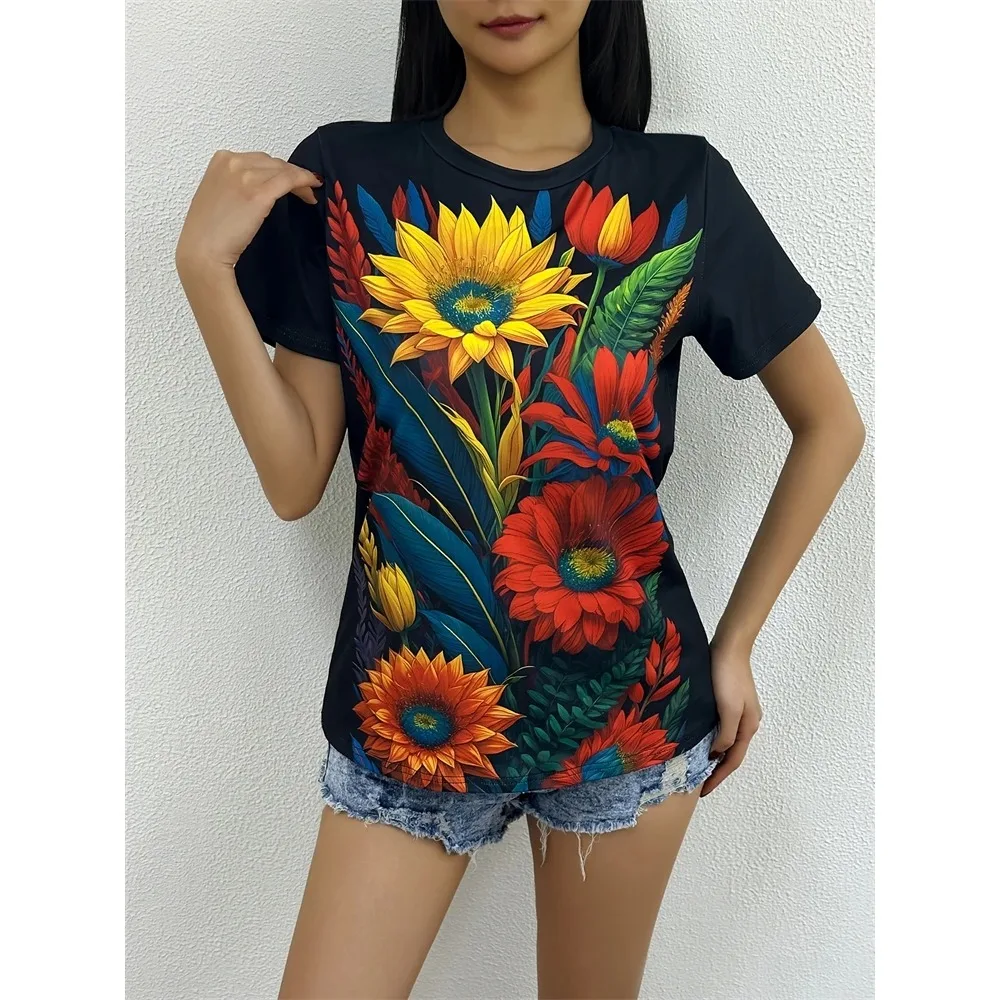 

Women's Summer Short Sleeve T Shirt Casual Fashion Clothing Witch Patterns Plus Size Women's Tops Vacation Travel Clothing Y2K