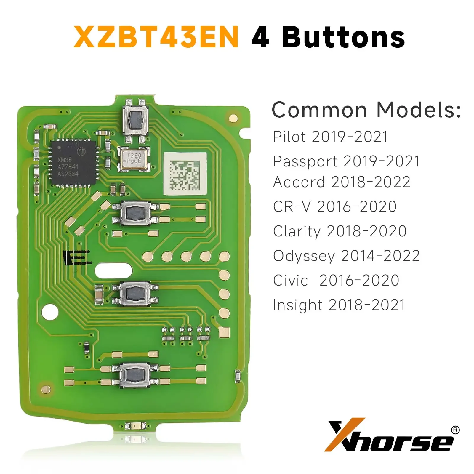 Xhorse XZ Smart Key PCB XZBT42EN XZBT21EN XZBT40EN XZBT43EN for Honda Pilot Insight Accord Civic Odyssey CR-V Passport Clarity