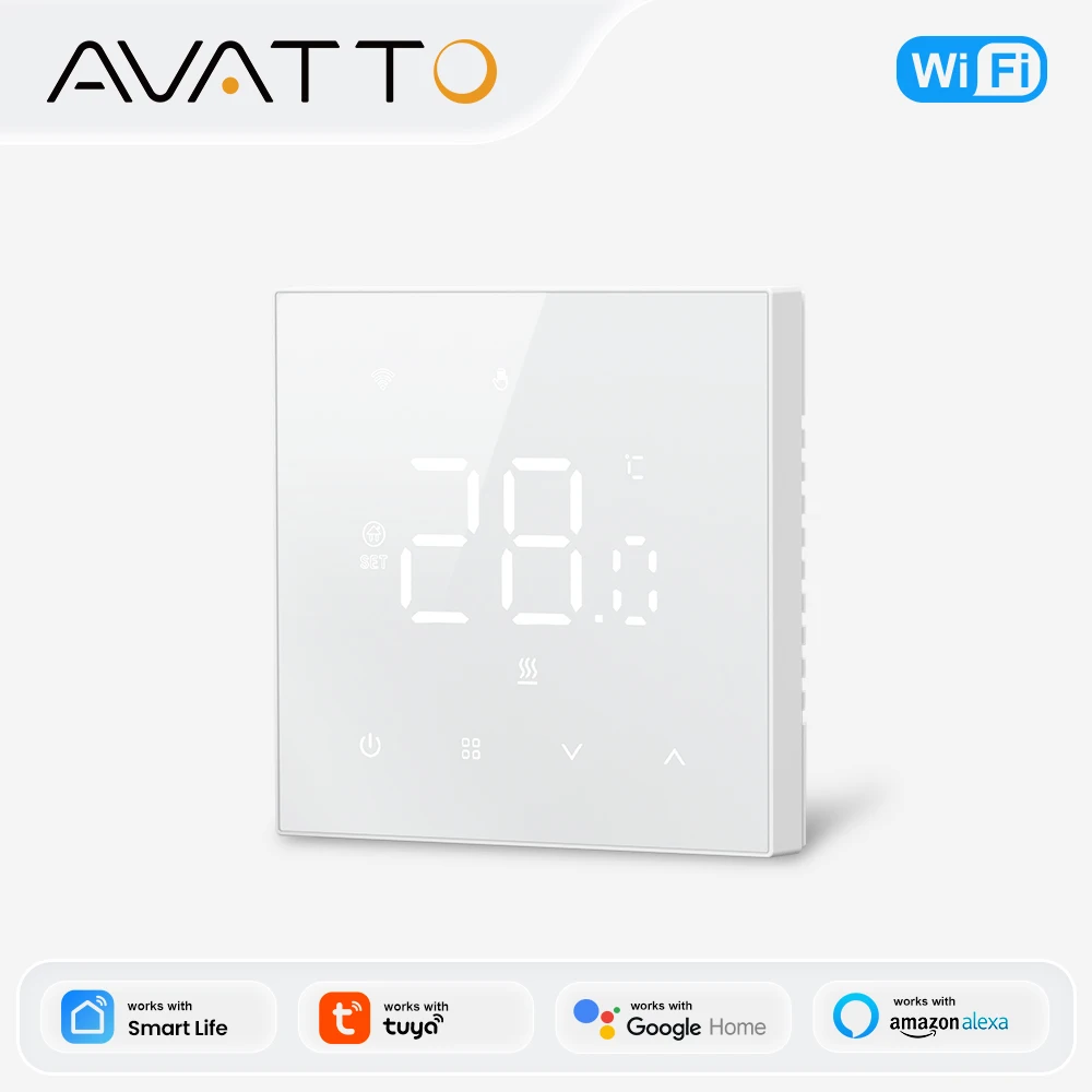 

AVATTO Tuya WiFi Smart Thermostat,LCD Screen Thermostat Electric Heating/Water/Gas Boiler Heating,Work with Alexa Google Home