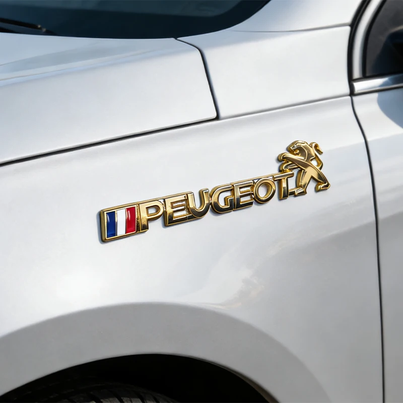 Car trunk badge logo metal sticker fender car sticker suitable for Peugeot 108 206 207 208 301 307 308 406 407 408 508 2008 3008