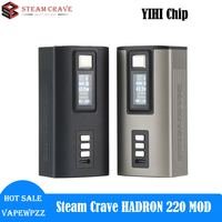 Original Steam Crave Hadron 220 Mod 220w Vape Mod YIHI Chip Box Mod Powered By  Dual 21700 or Dual 18650 Battery