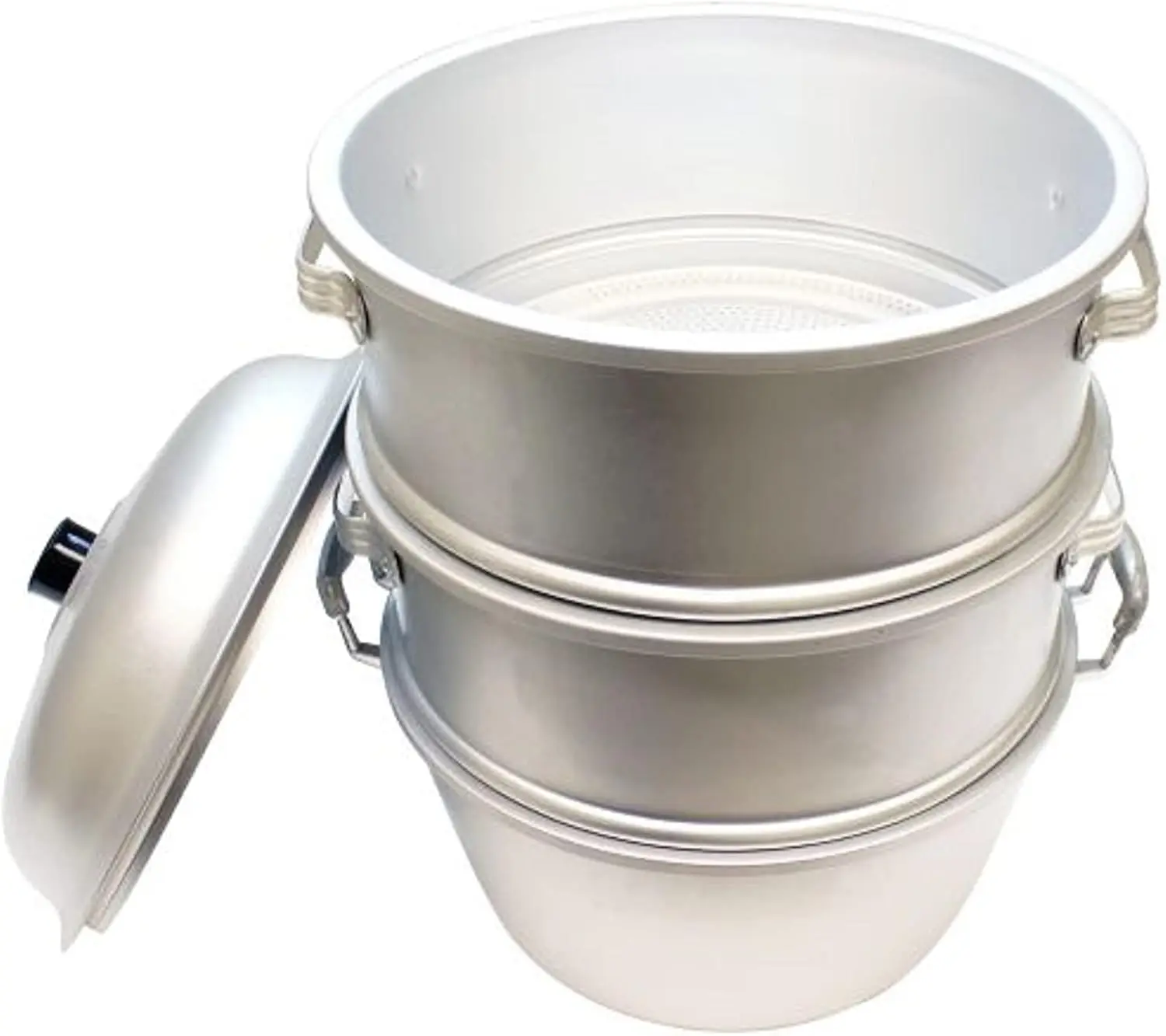

- 15" x 20-1/4" Aluminum 3 Tier Steamer Set 1/8” hole size- Steamer for Cooking Pot Food Steam Pots with Lid for Cooking Vegetab