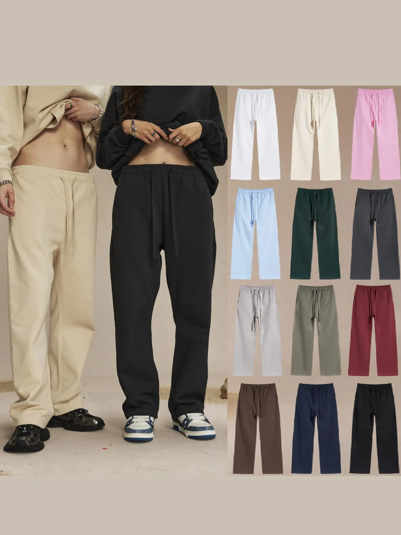 

Heavyweight High Street Loose Fit Drapey Sweatpants Men's Women's Casual Straight Leg Trousers Youthful Vitali Sle All Se...