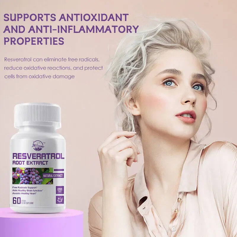 Resveratrol maximale Tabletten 1200 mg Stärke natürliches Anti-Aging-Antioxidans