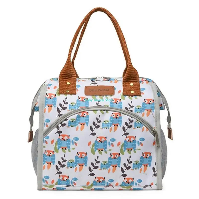 

K92D Stylish Large Mom Handbag for Baby Supply Giraffe Pattern Baby Cares Bag Convenient & Spacious Diaper Bag Essential