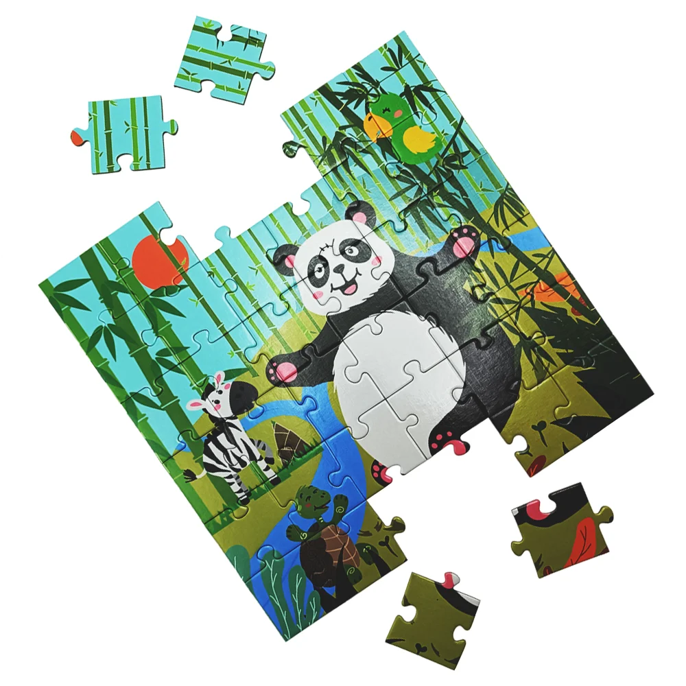 Puzzle For Kids 36 Pcs Cartoon Animals Elephant Panda Horse Floor Game Early Education Learning Toy For Children Toy