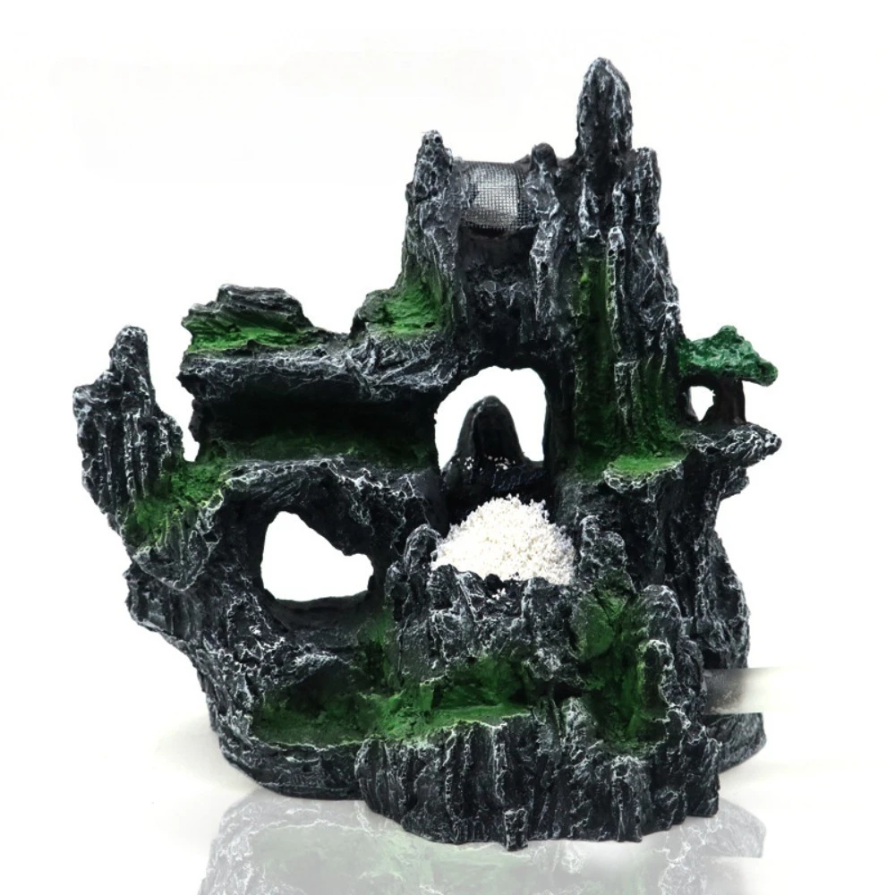 

Fish tank landscaping quicksand waterfall rockery aquarium DIY grass tank dynamic set not muddy water quicksand mountain scene