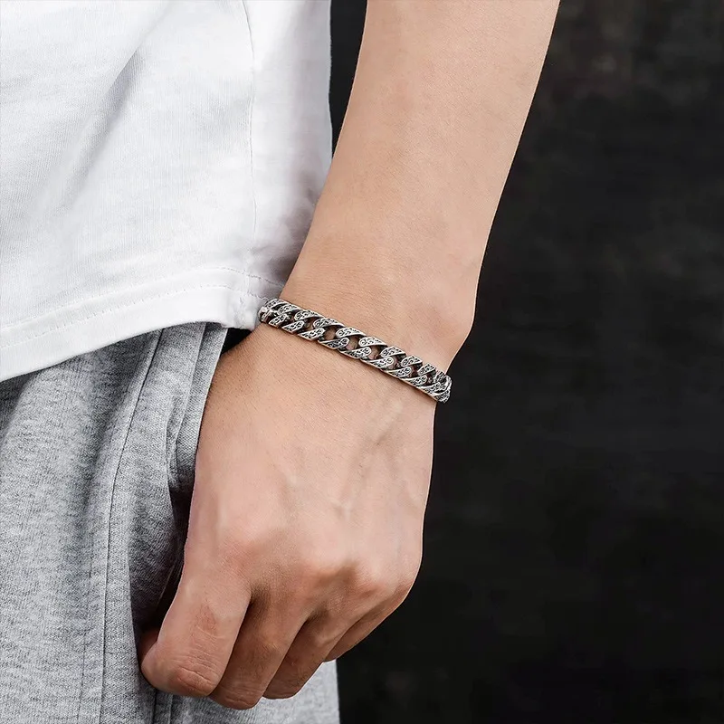 Stylish Luxury Tang Grass Pattern Hand Jewelry, Distinctive Vintage Bracelet for Trendy Men