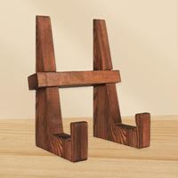 Wooden Plate Holder Desk Book Shelf Rustic Portable Easel Display Stand for Home Decor Countertop Kitchen Counter Desk Tablet