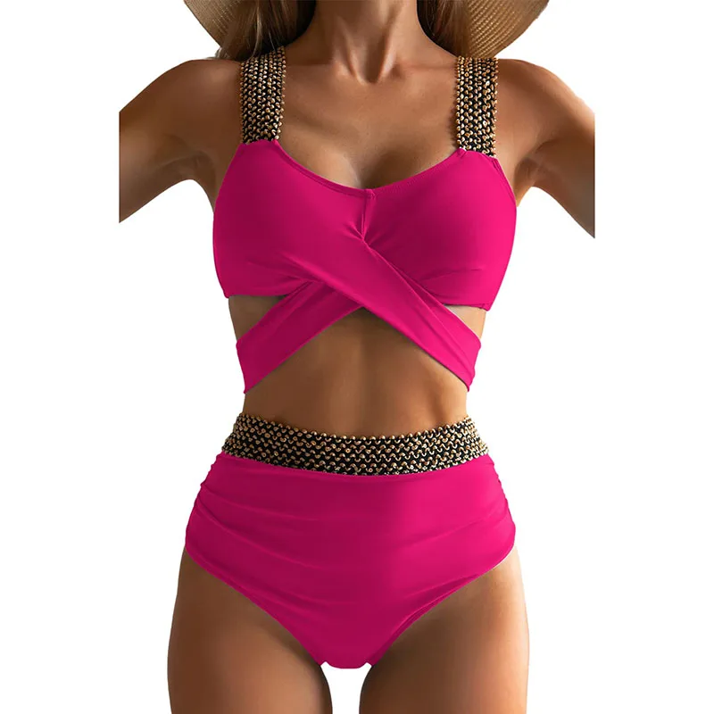 2023 New Sexy Women Swimsuits Two Pieces Triangle Summer Bathing Suit Criss Cross Bikinis Beachwear Bikini Set Female Thong