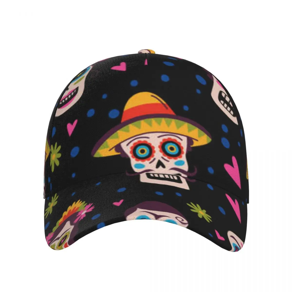 Mexico Traditional Sugar Skulls In Sombrero Outdoor Sport Cap Baseball Hat Men Women Visor Street Hip Hop Caps