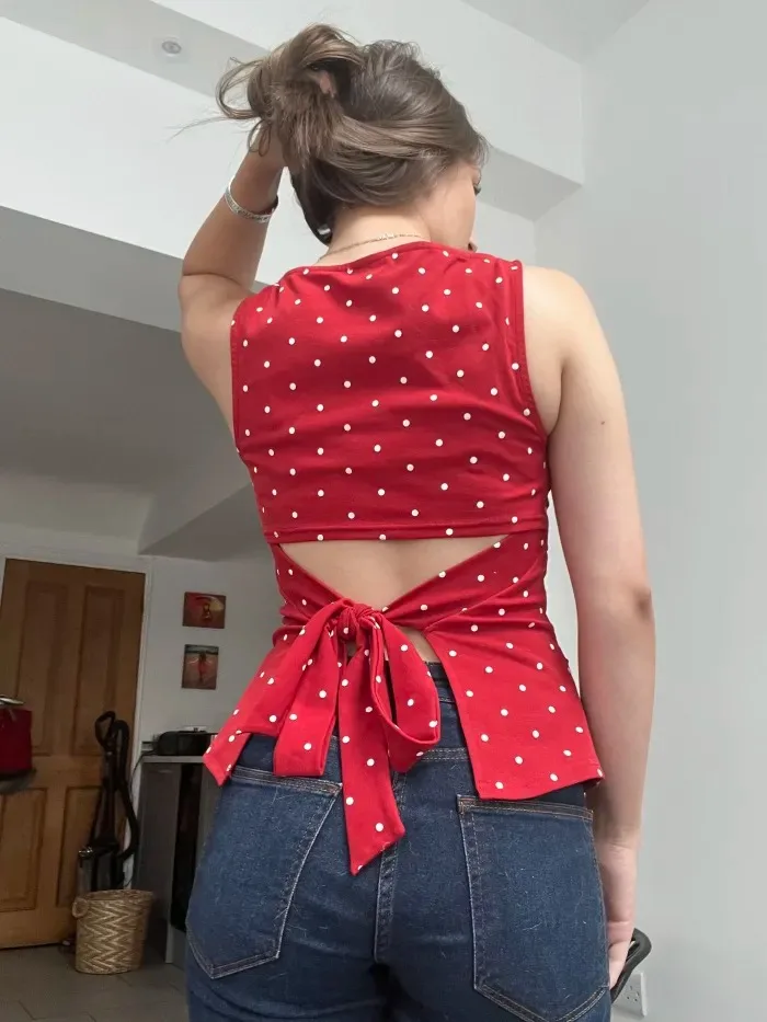 المرأة Y2K الجمالية الجنية تانك القمم بلوزات بلا اكمام طاقم الرقبة التعادل متابعة النقاط طباعة سليم صالح كاميس الصيف كلوبوير #4