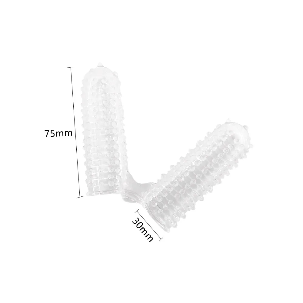 Finger Sleeve G Point Stimulation Clitoris Massage Vaginal Sex Finger Sleeves Reusable Condom Adult Sex Toys For Women Couples