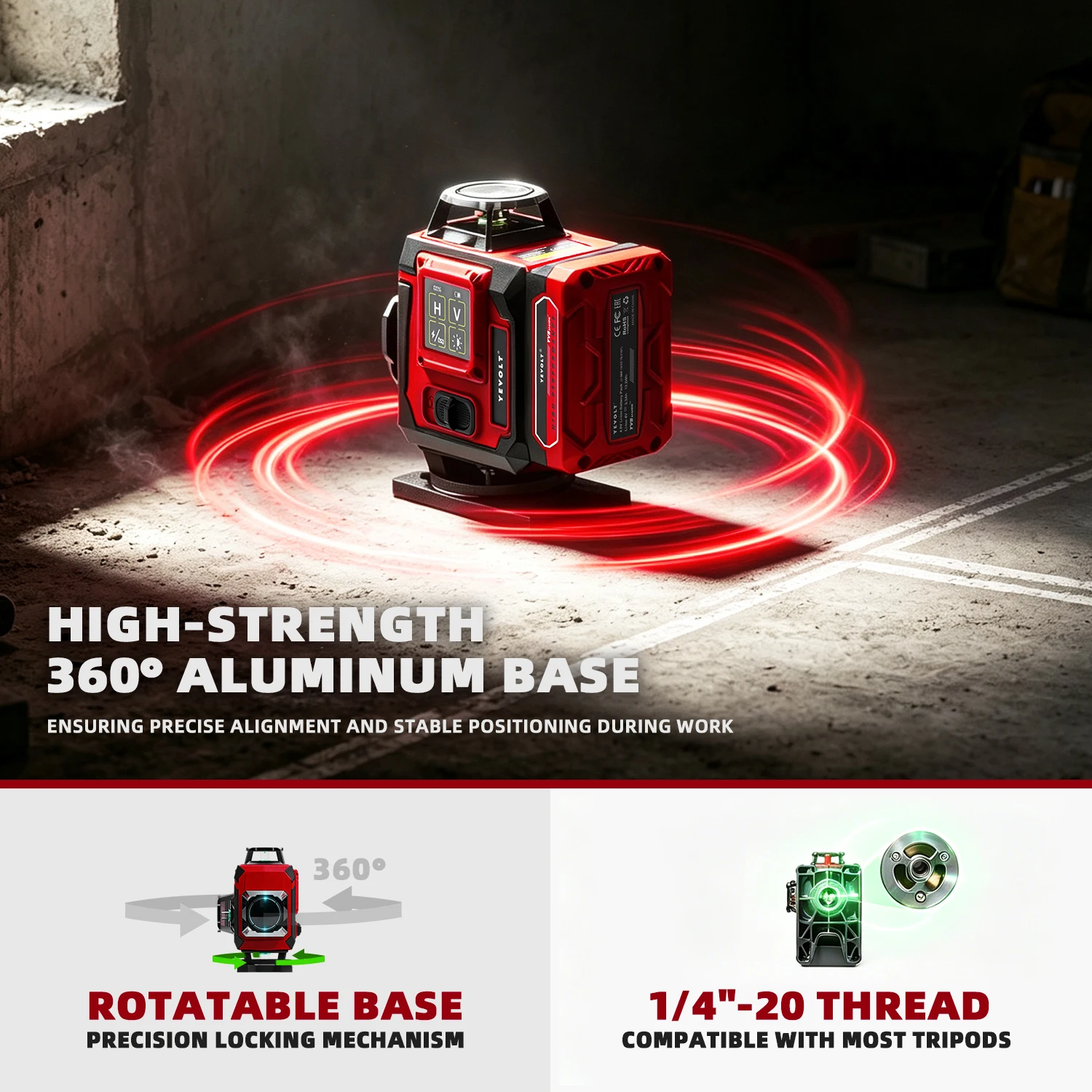 YEVOLT 16 Line 4D Green Self L - Industrial Laser Level review and price