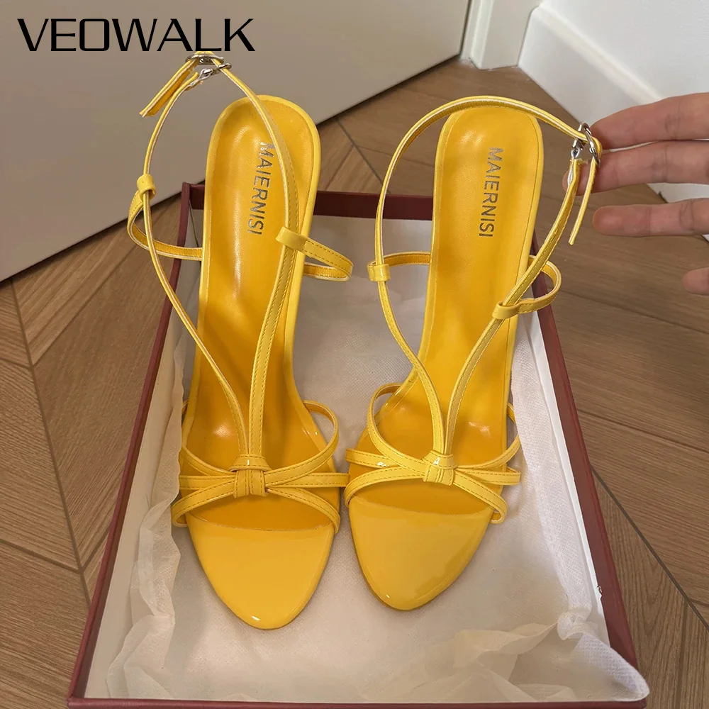 Fashion 16cm Extreme High Heels Sexy Yellow Patent Leather Stiletto Heel Sandals for Women Ankle Strap Fetish Men Unisex Shoes