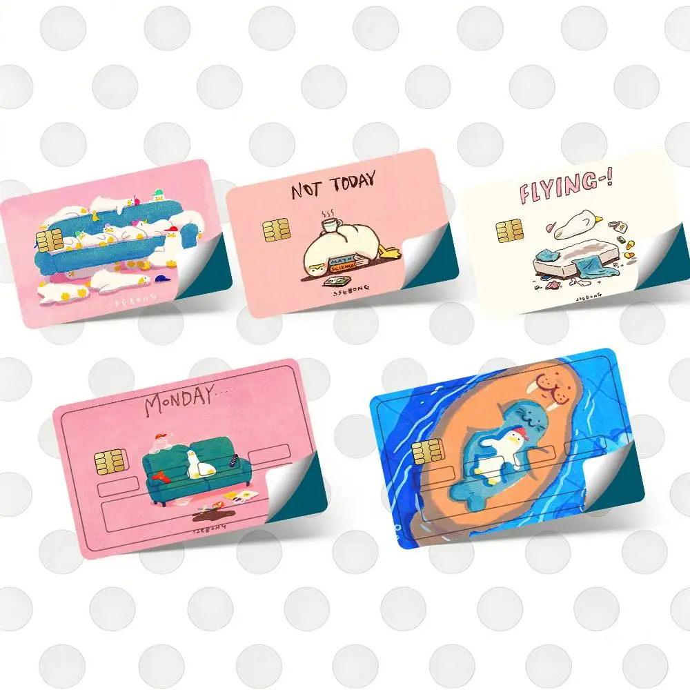 SS-EBONG Kawaii Credit Card Skin Sticker Cover Decal Wrap Debit Card Stickers Durable Removable
