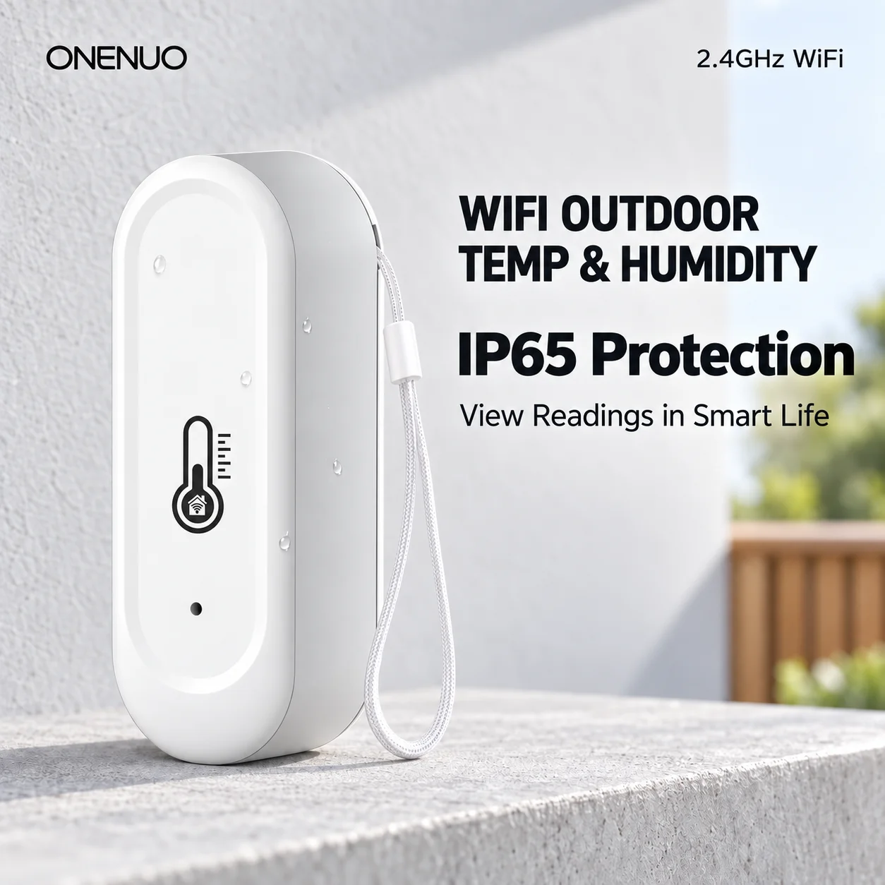Waterproof Temperature Humidity Sensors IP65 Outdoor/ Indoor Smart Home Tuya Sensor Support Alexa Googe Assistant