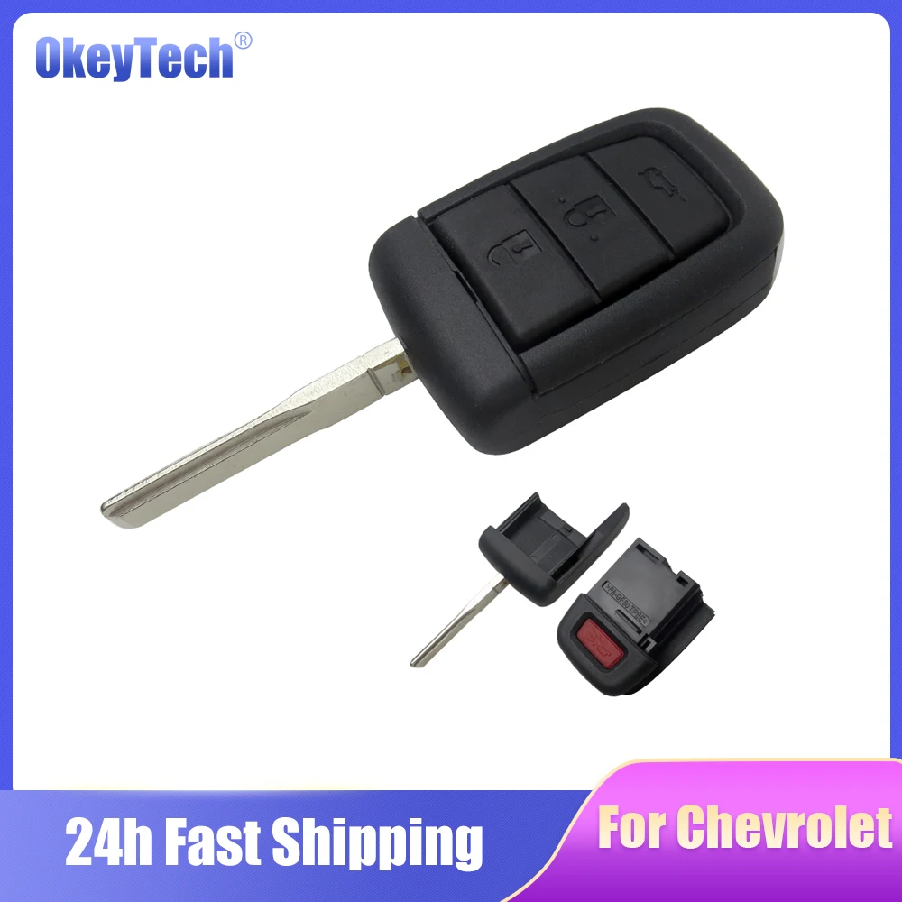 Okeytech 4 Buttons Remote Car Key Shell For Chevrolet Caprice for Holden Commodore VE Key Cover With Panic Uncut Blade