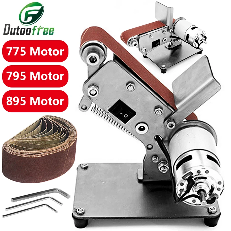 110V/220V Mini Electric Folding Abrasive Belt Sander DIY Polishing Grinding Machine Cutter Edges Sharpener Multifunctional Grin
