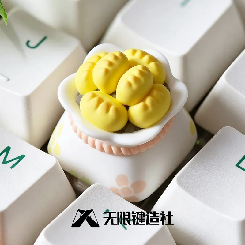 Original Creative Resin Plant Keycap Pvc Cute Succulent Design Replaceable Esc Key For Mechanical Keyboard Decoration Adult Gift