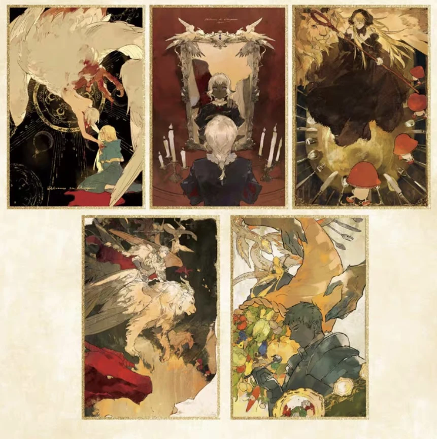 

Вкусная аниме-игра Delicious in Dungeon, цветная бумага для косплея, наборы из 5 предметов