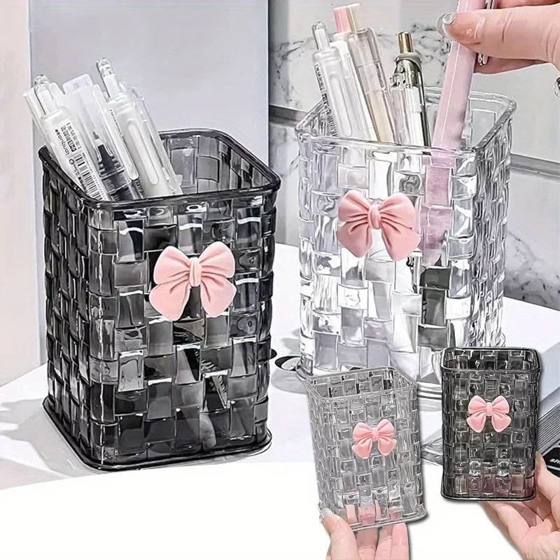 Desktop Pen Holder, Cosmetics Storage Box, Student Dormitory Desk, Office Desk, Stationery Shelf, Transparent Box