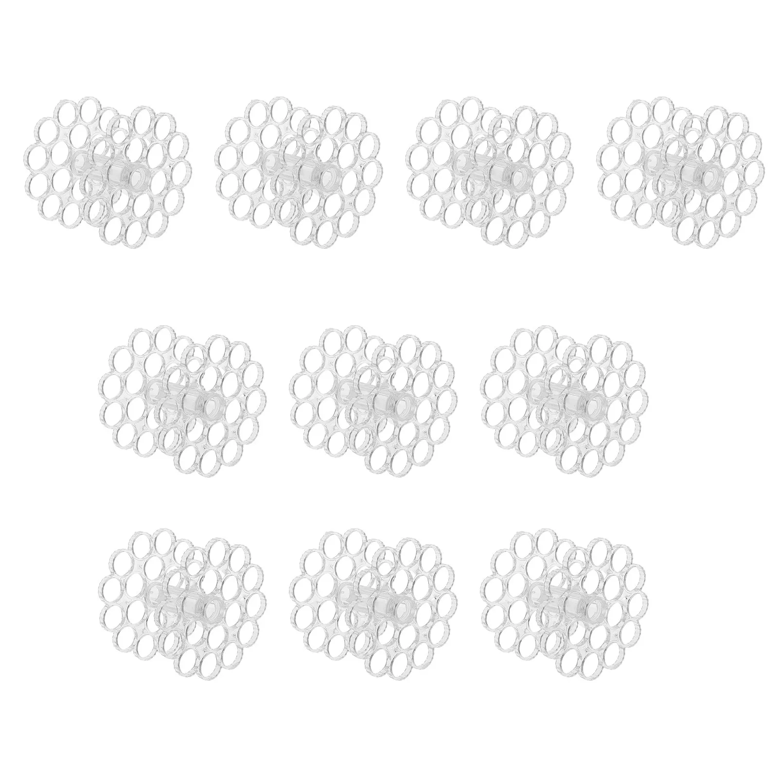 10Pcs Transparent Spiral Ikebana Stem Holder 19-Grid Flower Stem Holder Insert DIY Floral Arrangement Bracket Vase Flower