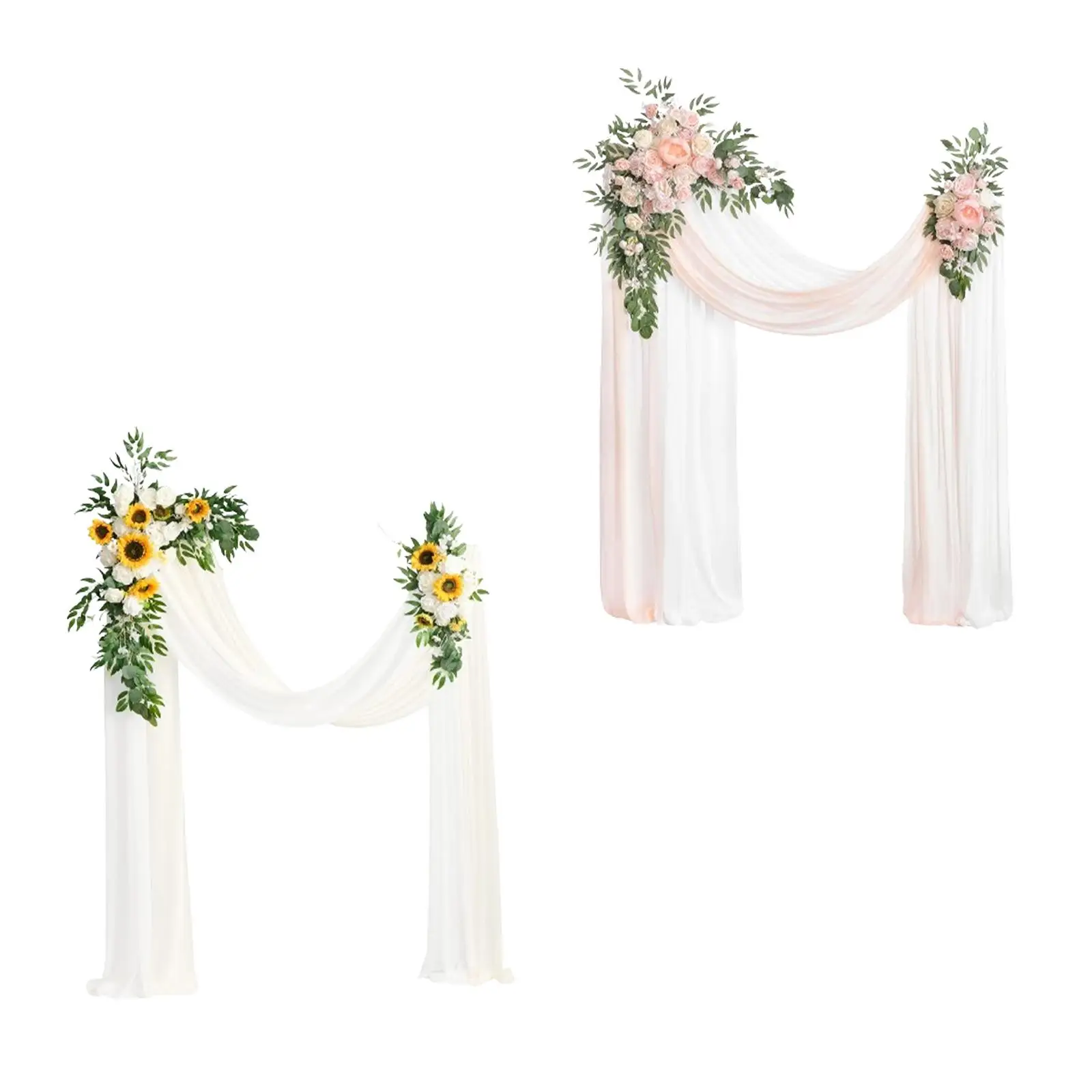 

Artificial Wedding Arch Flowers Kit Silk Flowers with Arch Drape Fake Rose Flower Swag for Wall Wedding Table Backdrop Reception