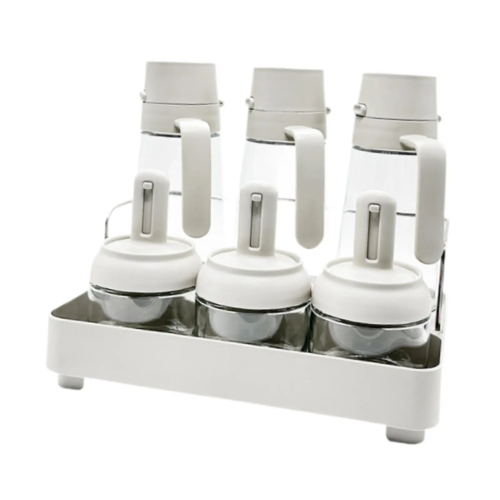 

Glass Seasoning Jars Oil and Vinegar Dispenser for Snack Bar Cafeterias