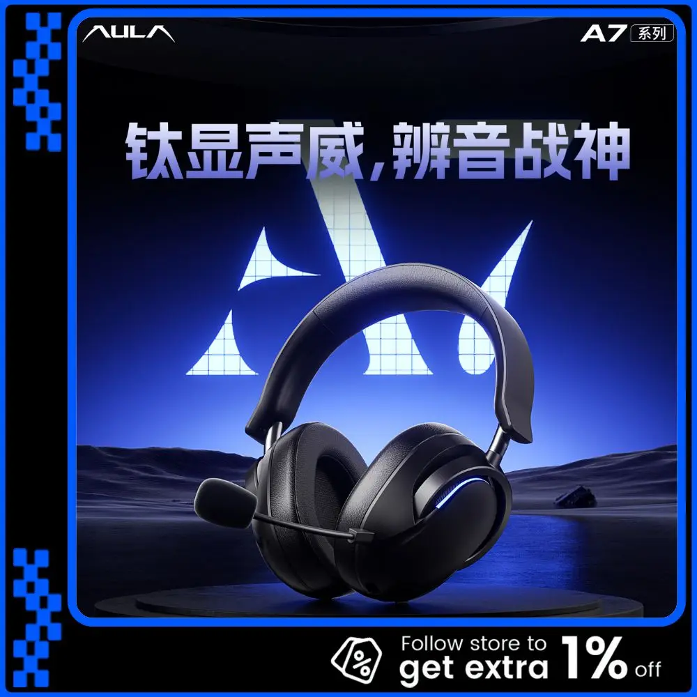 

AULA A7Pro Headphone 4Mode Wireless Bluetooth Gaming Headset Intelligent Noise Reduction Surround 7.1 Sound Effect Low Latency
