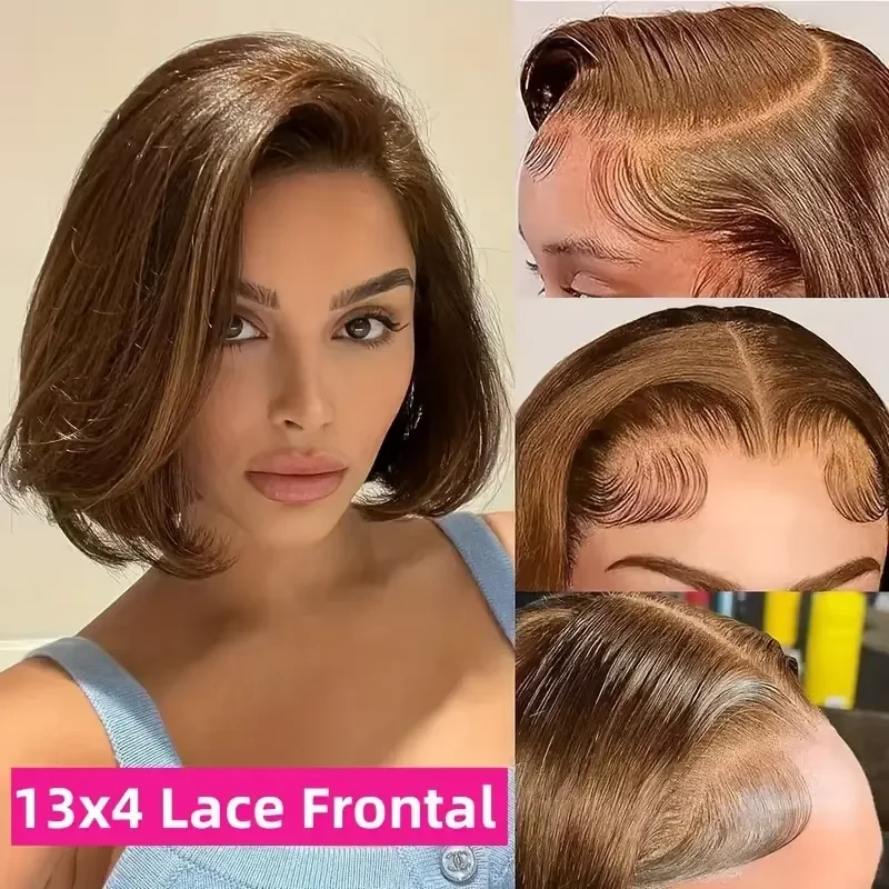 Chocolate Brown Bob Wigs 220 D - огляд і ціна Glueless Wear And Go Human Hair Wig