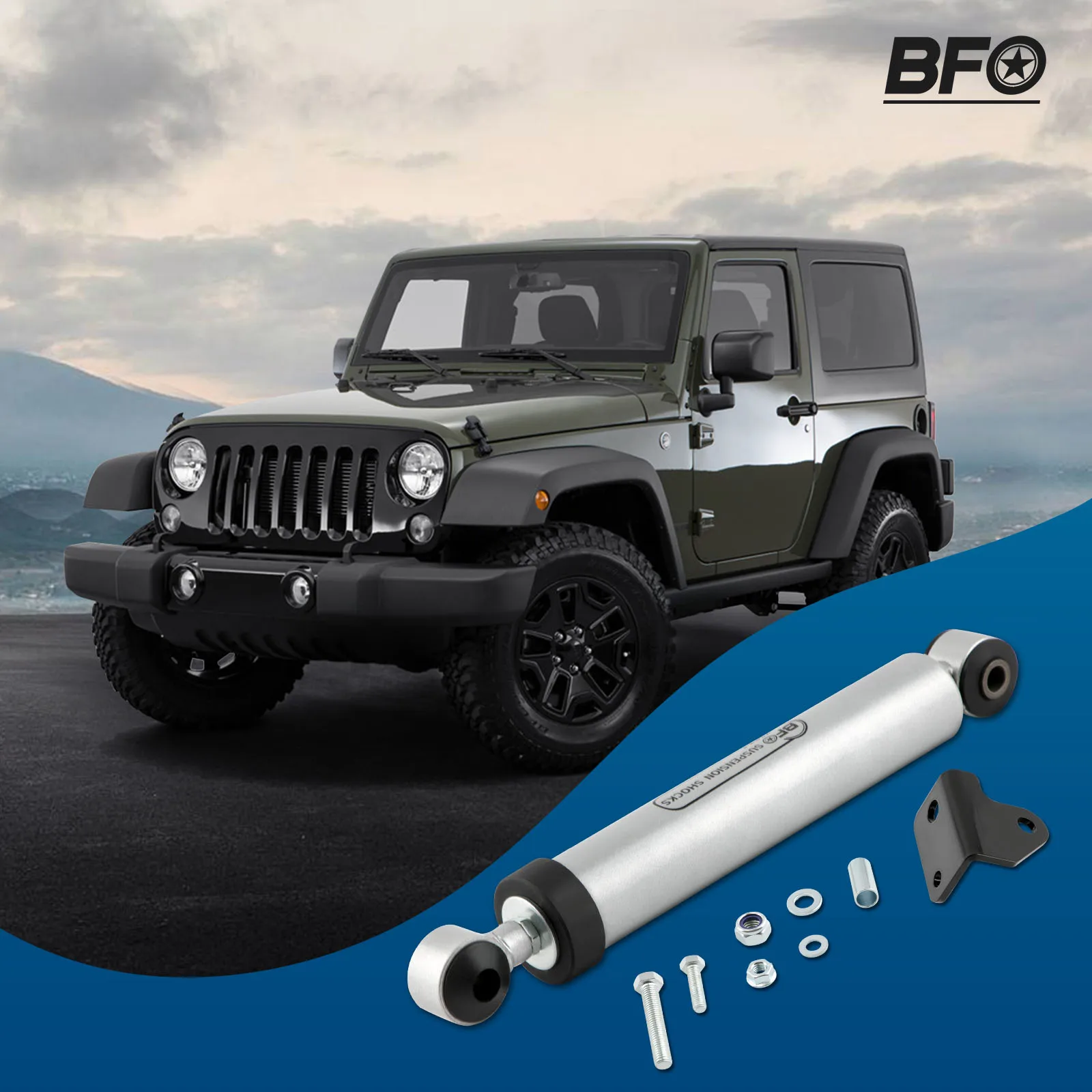 BFO Front Steering Stabilizer For Jeep Wrangler JK 2WD 4WD 2007-2018 2008