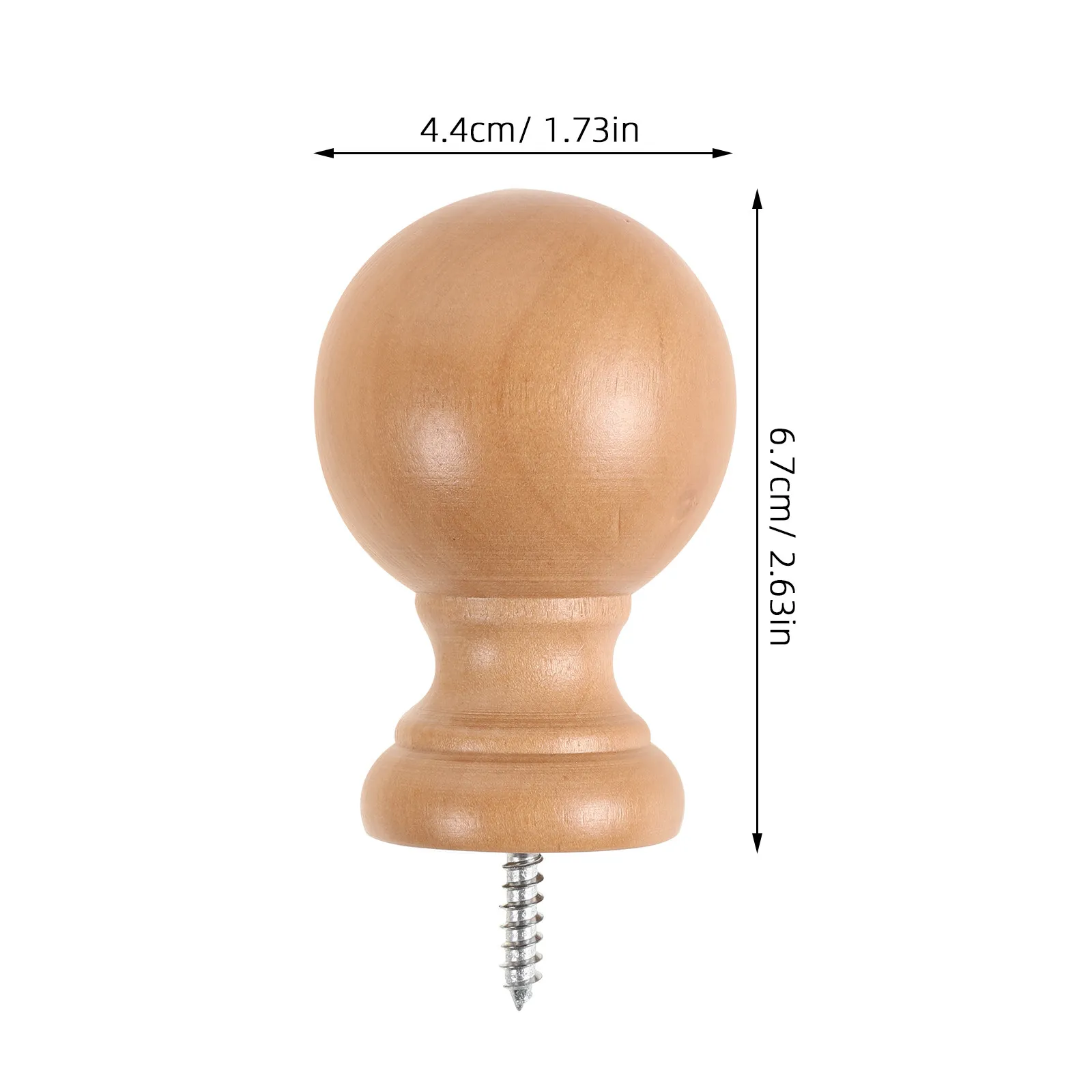 2Pcs Wooden Curtain Rod Finials Screw on End Caps for 23Mm Pole Decorative Rustic Replacement Finials for Window Drapery Rods