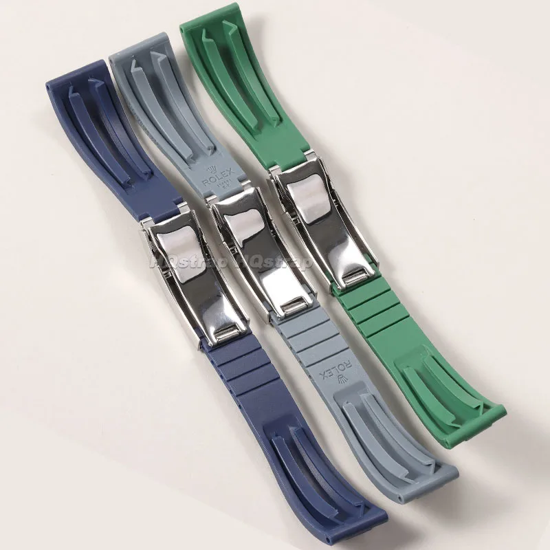 Роскошный резиновый ремешок 20 мм, силиконовый ремешок для часов Rolex, браслет с водным призраком, водонепроницаемый браслет, универсальный сменный ремешок