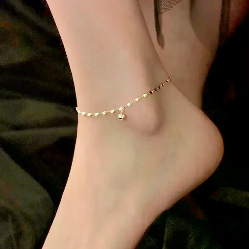 Minimalist Fashion Beaded Anklet Bracelet Lightweight Leg Jewelry for Girls Summer Outdoor Beach Barefoot Activities