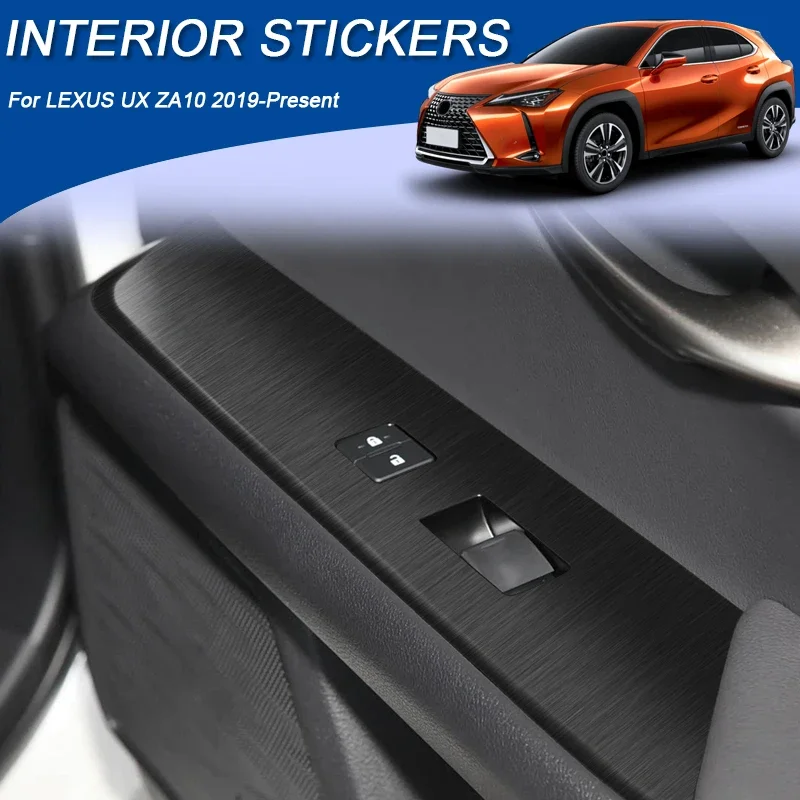 

Car Carbon Black Interior Sticker For LEXUS UX ZA10 2019-2026 LHD Lifting Window Panel Decal Gear Inner Door Protective Film
