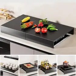 Steel Stove Top Cover Countertop Protection Cooktop Induction Cooker Stand Space-Saving Multipurpose Cutting Board Kitchen