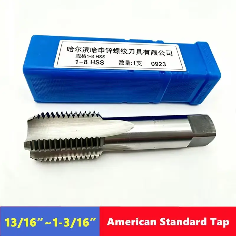 13/16 7/8 15/16 1Inch 1-1/16 1-1/8 1-3/16 HSS American Standard Straight Groove Tap , UNC UNF Machine tool thread tapping tool