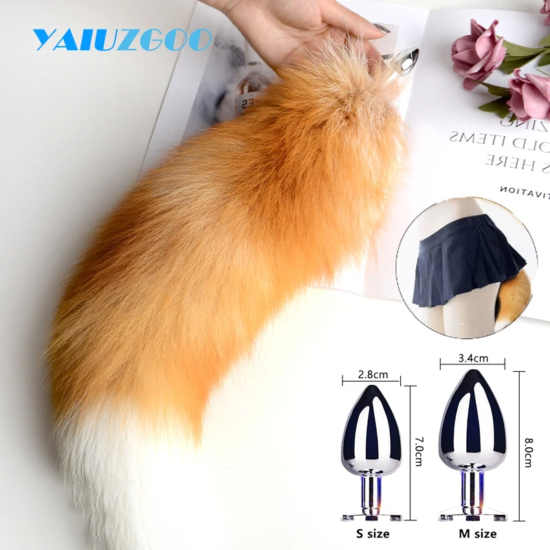 Anal Plug with Real Fox Tail for Woman Separable Cosplay Butt Plug Anal Adult Products Masturbator Man Female Couples Sex Toys