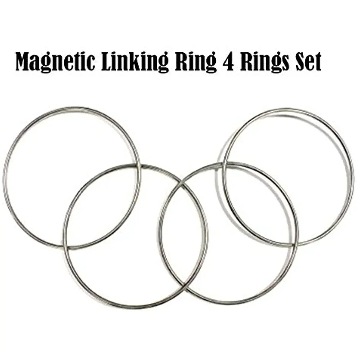 Anillos de enlace chinos, juego de 4 anillos de Metal de 30cm, bloqueo magnético, trucos de Magia para escenario, accesorios para magos, ilusión