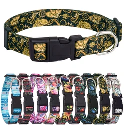 CP457 Pet Collar Flower Print Collar for Small Medium Large Dogs