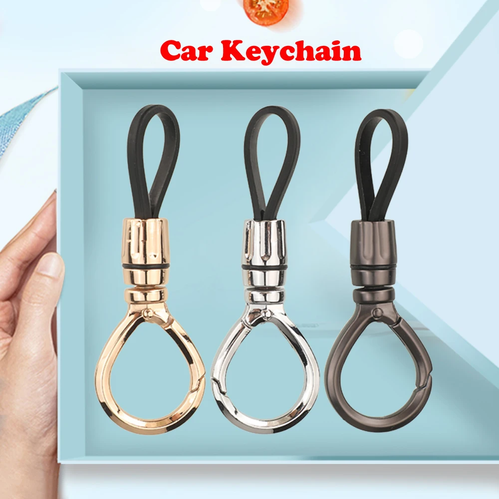 Jingyuqin New Keychain Women Men Black Buckle Car Ring For Key Rings Holder Luxury Durable Never Damage Keys