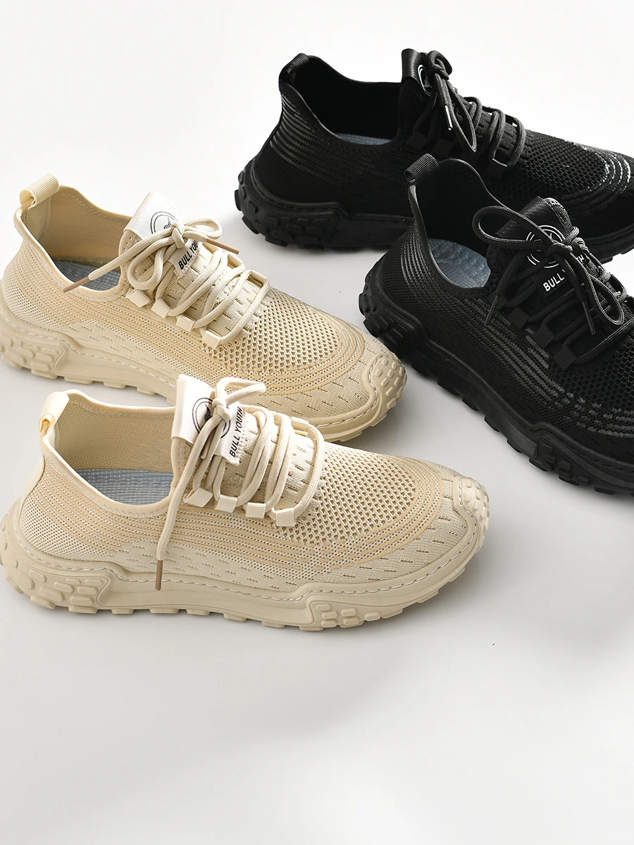 

Men's Fashionable Breathable Sports Casual Shoes Unique Weave Net Face Integrated Design Slip Resistant Comfortable All Season