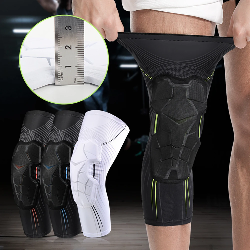 Ginocchiera professionale antiurto a nido d\'ape, equipaggiamento sportivo protettivo, ginocchiere per gambe da palestra, fasciatura traspirante,