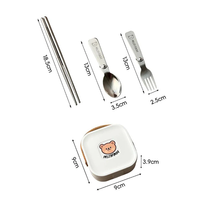 304 الفولاذ المقاوم للصدأ للطي إيري مجموعة قابلة لإعادة الاستخدام المحمولة شوكة ملعقة عيدان أواني الطعام نزهة أدوات المائدة القابلة للطي غسالة صحون آمنة #6